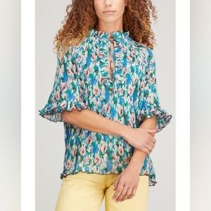 GANNI Floral Flouncy Blouse Size 36 US 4